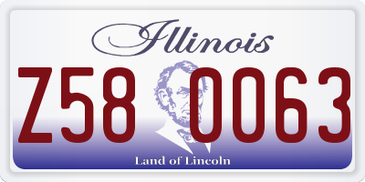 IL license plate Z580063