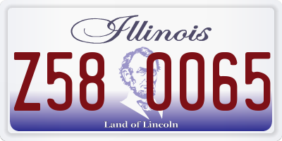 IL license plate Z580065