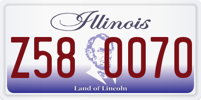 IL license plate Z580070