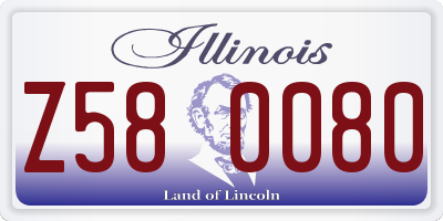IL license plate Z580080