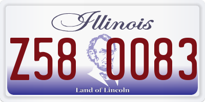 IL license plate Z580083