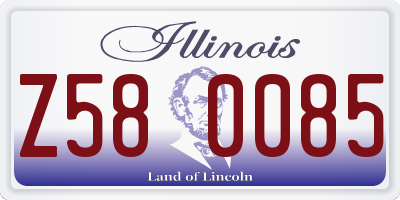 IL license plate Z580085