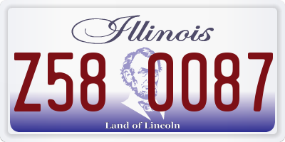 IL license plate Z580087