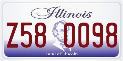 IL license plate Z580098
