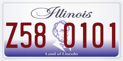 IL license plate Z580101