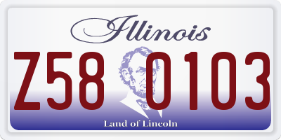 IL license plate Z580103