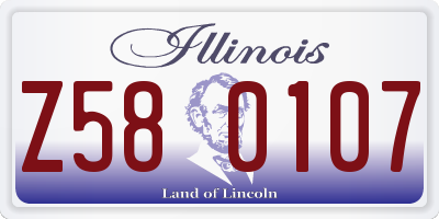 IL license plate Z580107