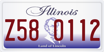 IL license plate Z580112