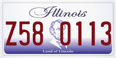 IL license plate Z580113