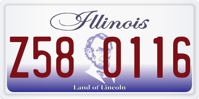 IL license plate Z580116