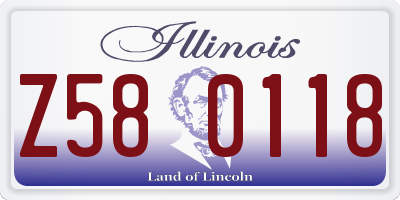 IL license plate Z580118