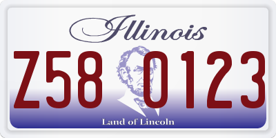 IL license plate Z580123