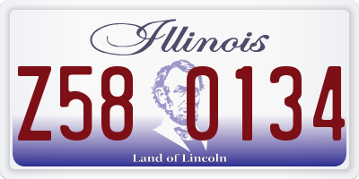 IL license plate Z580134