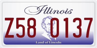 IL license plate Z580137