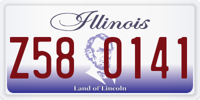 IL license plate Z580141