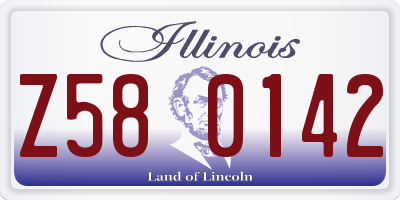IL license plate Z580142