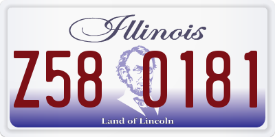 IL license plate Z580181