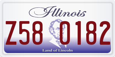 IL license plate Z580182
