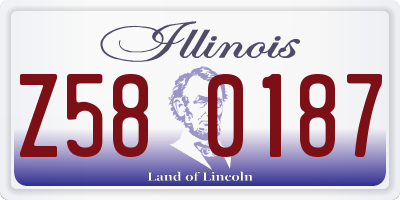 IL license plate Z580187