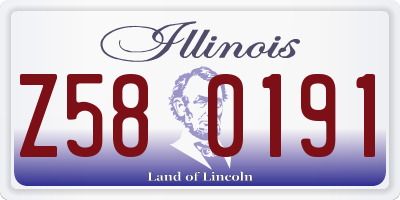 IL license plate Z580191