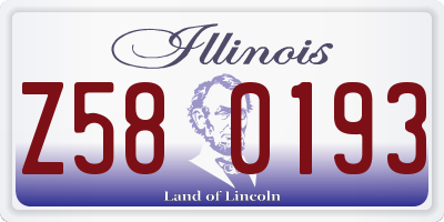 IL license plate Z580193