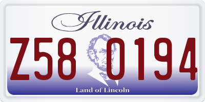 IL license plate Z580194