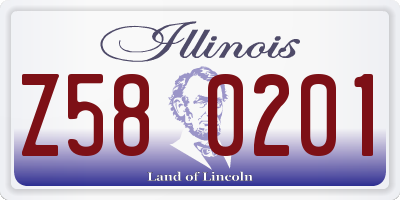 IL license plate Z580201
