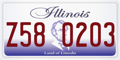 IL license plate Z580203