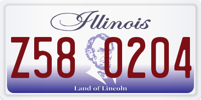 IL license plate Z580204
