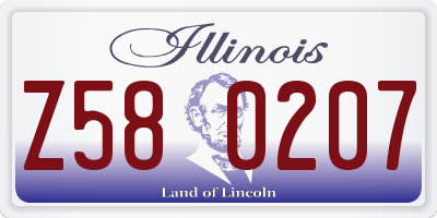 IL license plate Z580207