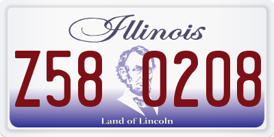 IL license plate Z580208