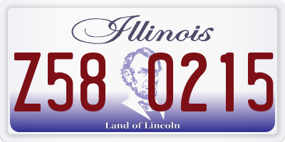 IL license plate Z580215