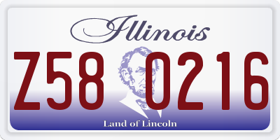 IL license plate Z580216