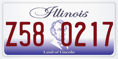 IL license plate Z580217