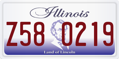 IL license plate Z580219