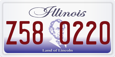 IL license plate Z580220