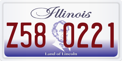 IL license plate Z580221
