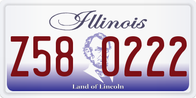 IL license plate Z580222