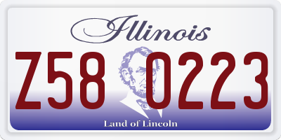 IL license plate Z580223