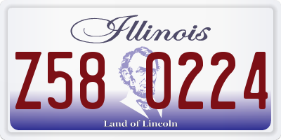 IL license plate Z580224