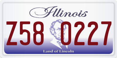 IL license plate Z580227