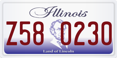 IL license plate Z580230