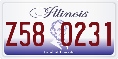 IL license plate Z580231