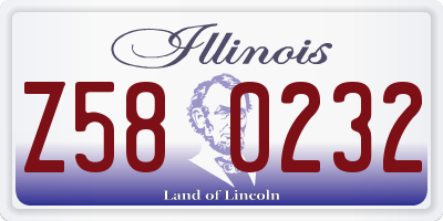 IL license plate Z580232