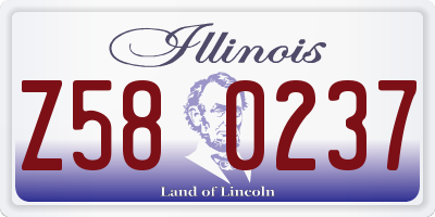 IL license plate Z580237