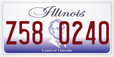IL license plate Z580240