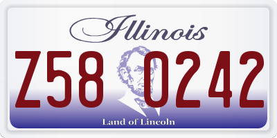 IL license plate Z580242