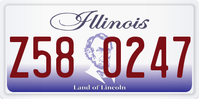 IL license plate Z580247