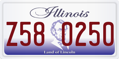 IL license plate Z580250