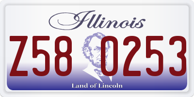 IL license plate Z580253